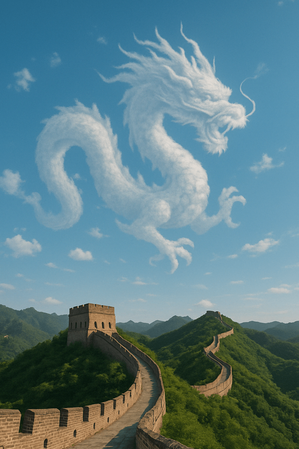 Clouds form a recognizable subject above a chosen city or landmark.