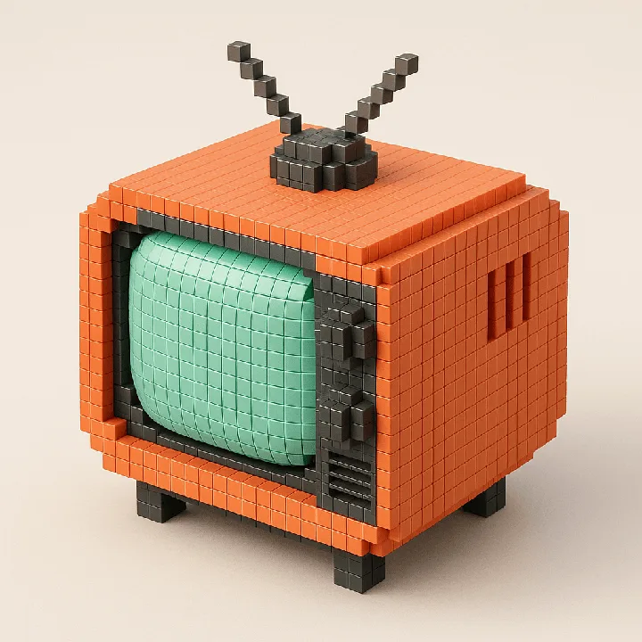 Combine a style reference and a photograph to create a three-dimensional voxel icon.