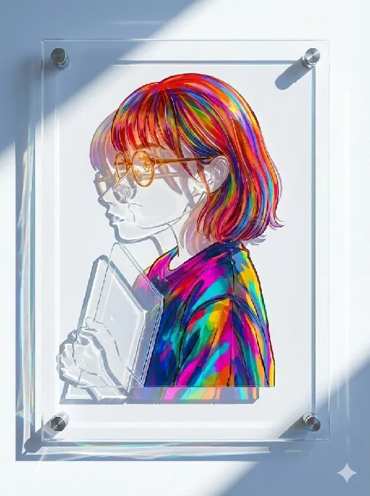 A reference illustration becomes a wall-mounted, layered acrylic artwork.