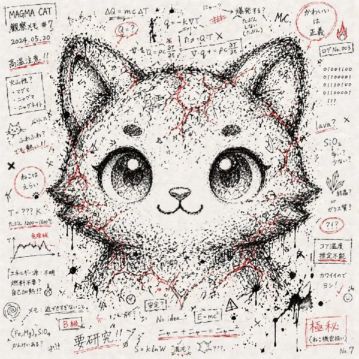 Dense handwritten marks and formulas form a face through changes in visual density.