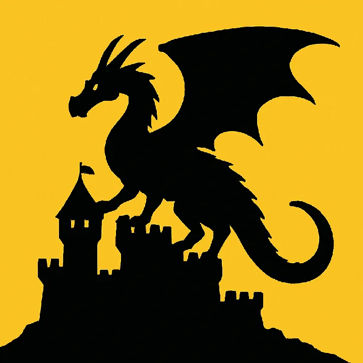 A solid black subject stands out against a bright yellow background.